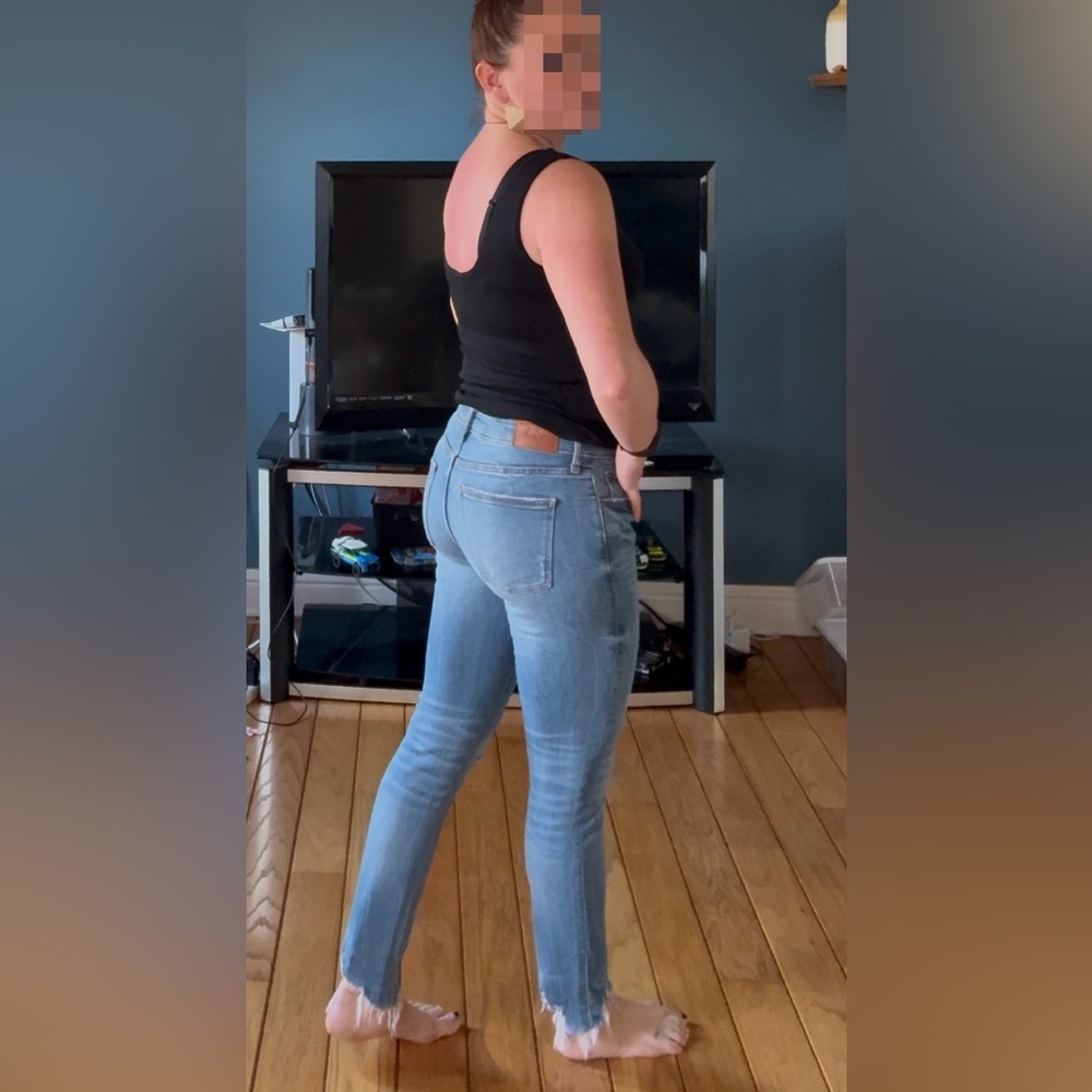 Zara cropped distressed jeans